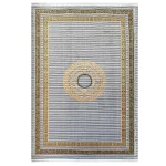 فرش مدرن 700 شانه طوسی طلایی کد 41098T