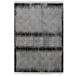 فرش وینتیج 700 شانه زغالی نقره ای کد 41006s