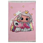 فرش کودک دختر و اسب تکشاخ کد 1202