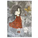 فرش کودک دختر و گربه کدSB977