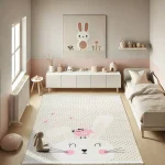 فرش کودک خرگوش و پرنده کد 25KM0160 - تصویر 8