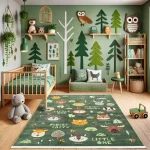 فرش کودک جنگل حیوانات کد 25KM0070 - تصویر 8