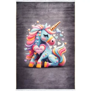 فرش کودک تک شاخ رنگی کد 25KM0000