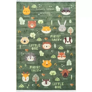 فرش کودک جنگل حیوانات کد 25KM0070
