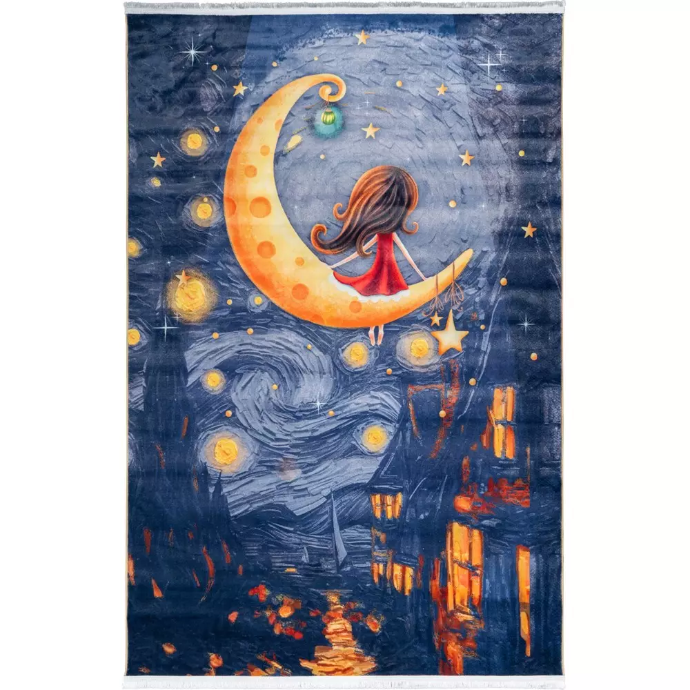 فرش کودک دختر ماه کد 25KM0050 فرش کودک دختر ماه کد 25KM0050