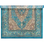 فرش محتشم طرح هلنا کد 25TT0070 فیروزه ای - تصویر 3
