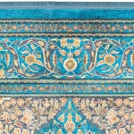 فرش محتشم طرح هلنا کد 25TT0070 فیروزه ای - تصویر 6