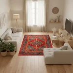 فرش محتشم طرح هلنا کد 25TT0050 لاکی - تصویر 7