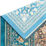 فرش محتشم طرح هلنا کد 25TT0070 فیروزه ای - تصویر 7