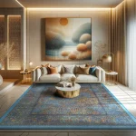 فرش محتشم طرح هلنا کد 25NH0000 آبی - تصویر 8