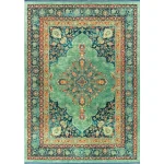 فرش محتشم طرح هلنا کد 25TT0050 سبز