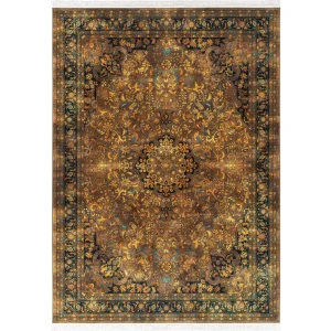 فرش محتشم طرح هلنا کد 25TT0090 قهوه ای