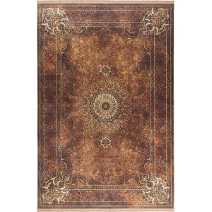 فرش محتشم طرح هلنا کد25NH0020 قهوه ای