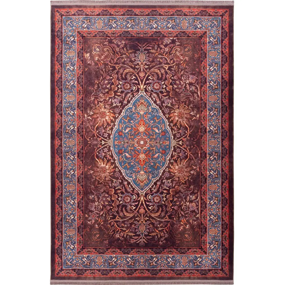 فرش محتشم طرح هلنا کد25NH0050 عنابی فرش محتشم طرح هلنا کد25NH0050 عنابی